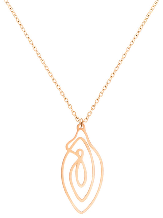 Biird Vulvii Gold Plated Stainless Steel Necklace Gold Party Gifts and Novelties