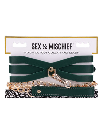 Sportsheets Indica Cutout BDSM Collar and Leash - Collars and Leads