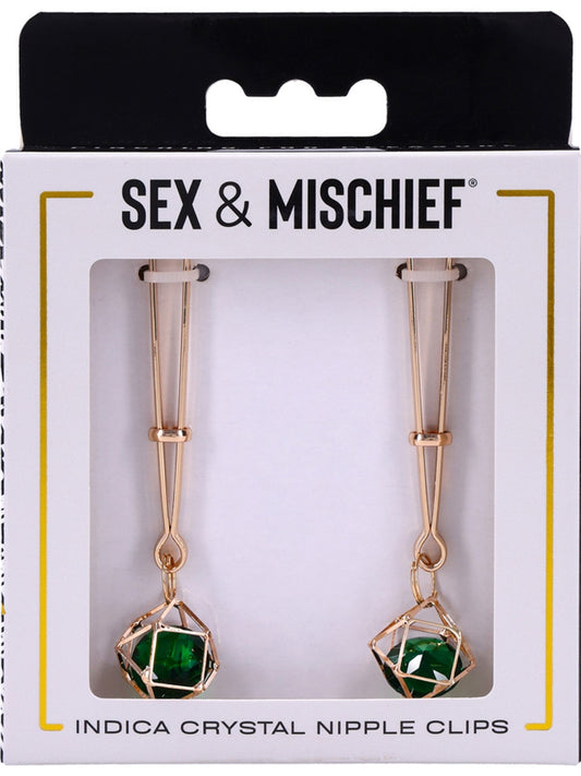 Sportsheets Indica Crystal Fetish Play Nipple Clips Nipple and Clit Clamps