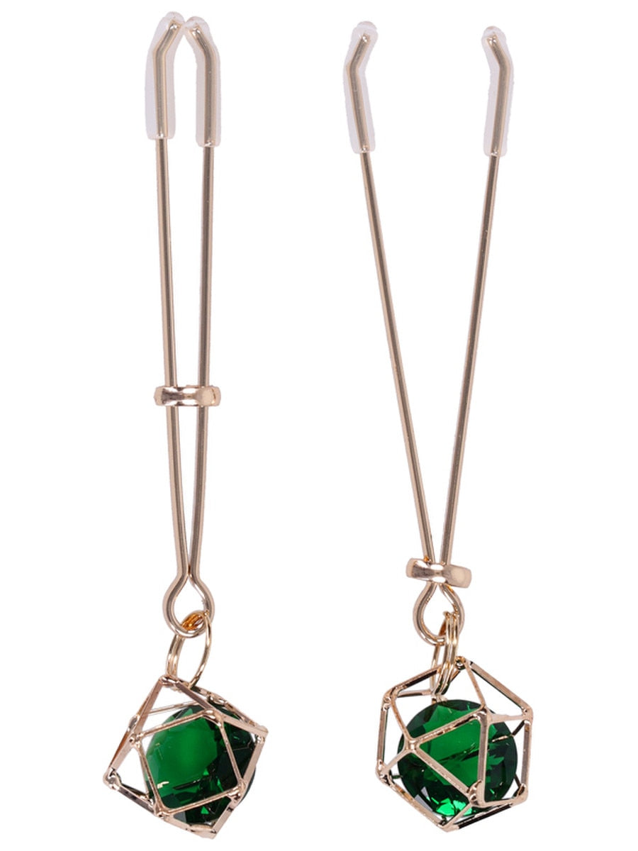 Sportsheets Indica Crystal Fetish Play Nipple Clips Nipple and Clit Clamps