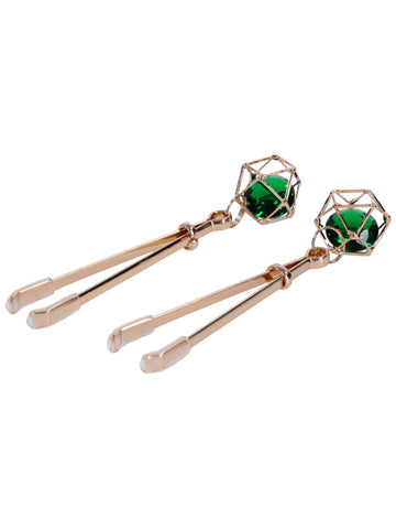 Sportsheets Indica Crystal Fetish Play Nipple Clips - Nipple and Clit Clamps