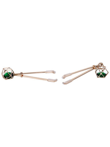 Sportsheets Indica Crystal Fetish Play Nipple Clips - Nipple and Clit Clamps