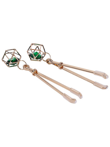 Sportsheets Indica Crystal Fetish Play Nipple Clips - Nipple and Clit Clamps