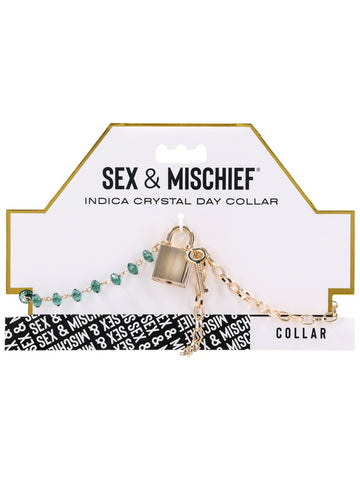 Sportsheets Indica Crystal Day Bondage Collar - Collars and Leads