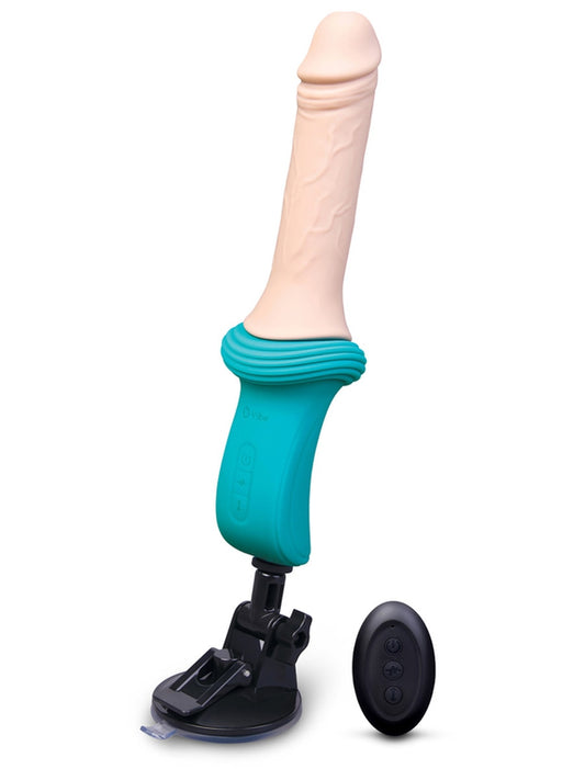 b-Vibe Remote Control Thrusting Dildo Machine Blue Sex Machines