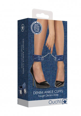 Shots Toys Roughend Denim Style Fetish Ankle Cuffs - Cuffs And Restraints