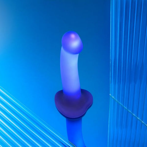STRAP-ON-ME Glow LED Realistic Dildo Purple - Realistic Dildos