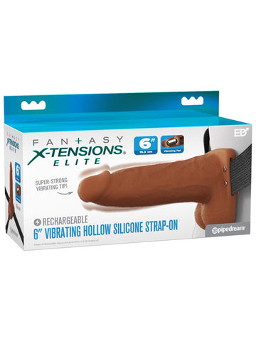 Pipedream Fantasy X-Tensions Elite 6 in. Vibrating Strap-On - Strap On Sextoys