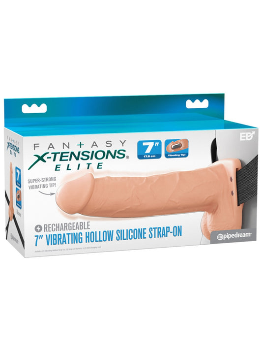 Pipedream Fantasy X-Tensions Elite 7 inch Hollow Strap-On - Strap On Sextoys