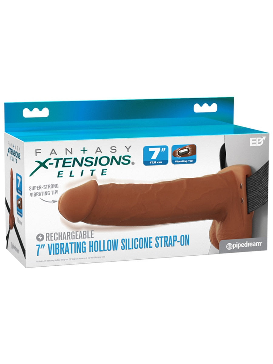 Pipedream Fantasy X-Tensions Elite 7 inch Hollow Strap-On - Strap On Sextoys