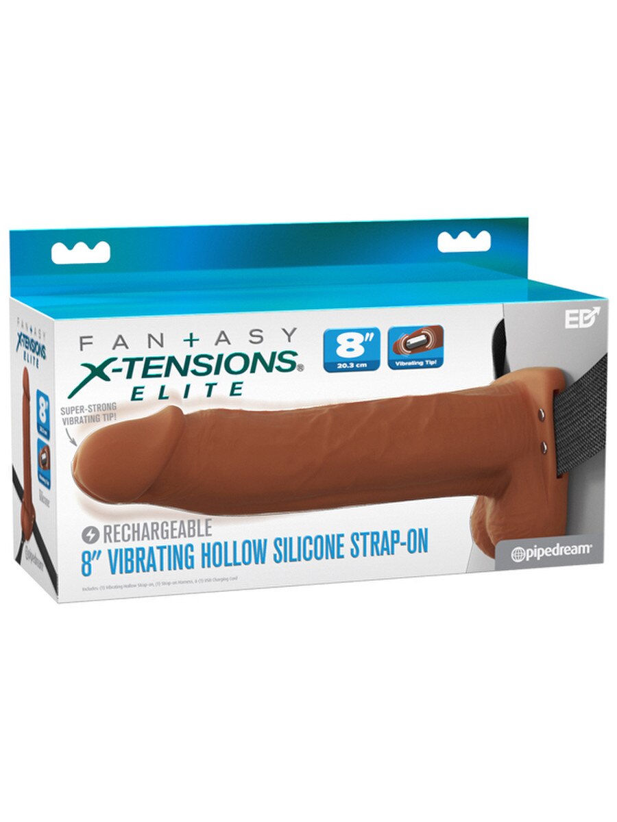 Pipedream Fantasy X-Tensions Elite 8 inch Silicone Strap-On - Strap On Sextoys