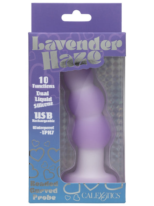 CalExotics Lavender Haze Beaded Curved Anal Probe - Anal Beads and Balls