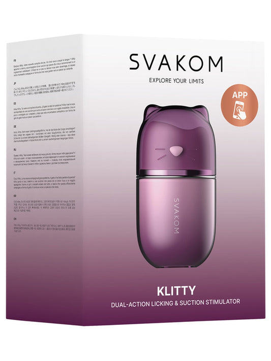 Svakom Klitty Dual Action Licking and Suction Massager - Finger and Tongue Vibrators
