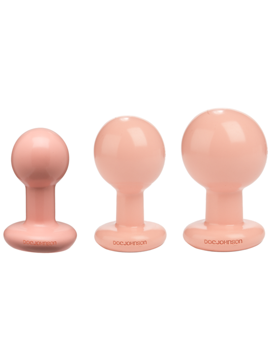Doc Johnson The Classic Round 3 Piece Butt Plug Set - Butt Plugs