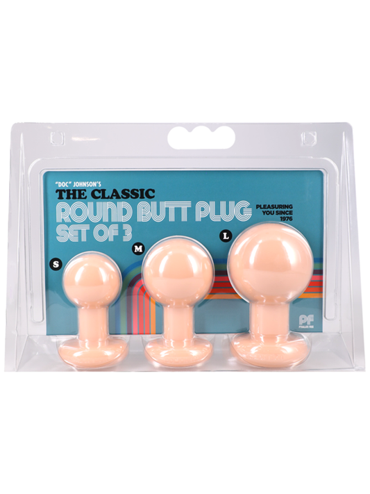 Doc Johnson The Classic Round 3 Piece Butt Plug Set - Butt Plugs