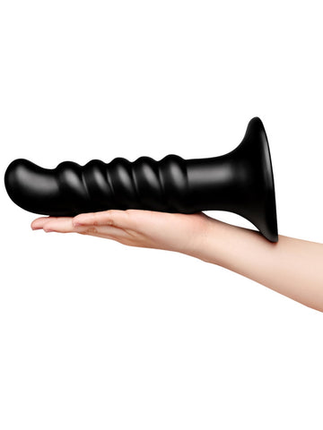 Krush 9.5 Inch Curved & Ribbed Suction Cup Dildo by B-Vibe