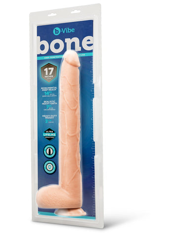 B-Vibe Bone 17 Inch Deep-Insert Dildo With Realistic Balls