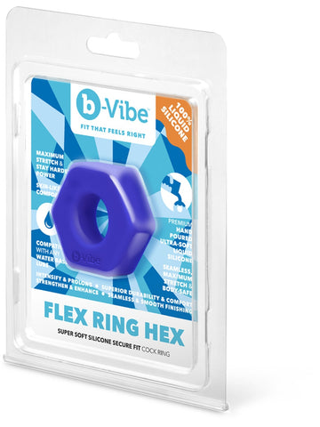 Flex Ring Hex Super Stretchy Silicone Cock Ring by B-Vibe
