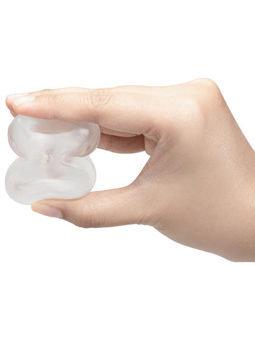 B-Vibe Strech-Tech Double Barrel Cock Ring & Ball Stretcher