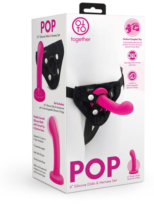 Pop 5.5 Inch Silicone Dildo and Harness Set by Together