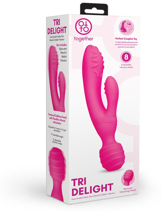 Tri Delight Dual-Ended Wand Rabbit Vibrator by Together