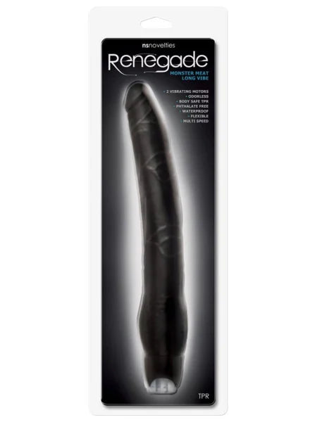 NS Novelties Renegade Monster Meat Supersized Vibrating Dildo Black 30.5cm - Vibrating Dildos