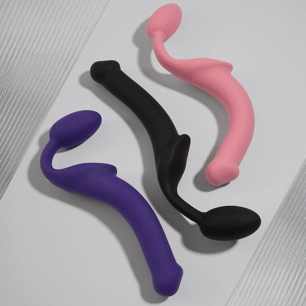 STRAP-ON-ME NEW Bendable Strap-On Silicone Dildo Black Strap On Sextoys