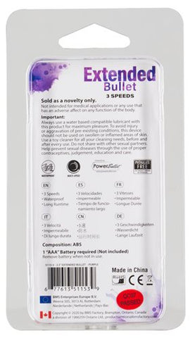 Power Bullet Extended 9 cm 3 Speed Vibrating Bullet Massager - Bullet Vibrators