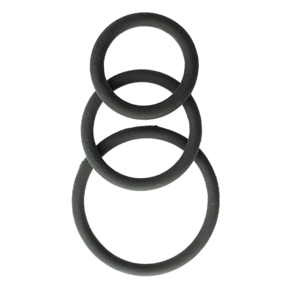 3 Pack Rubber Cock Ring Set Cock Rings