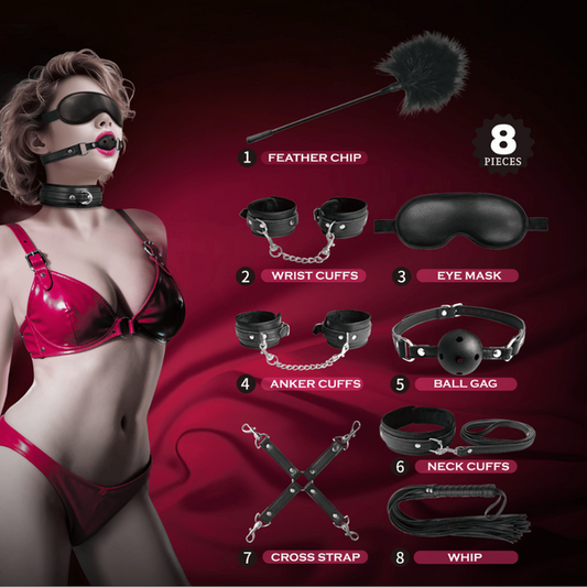 Baile 8-Piece Bondage Play Adult Toys Set - Bondage Kits