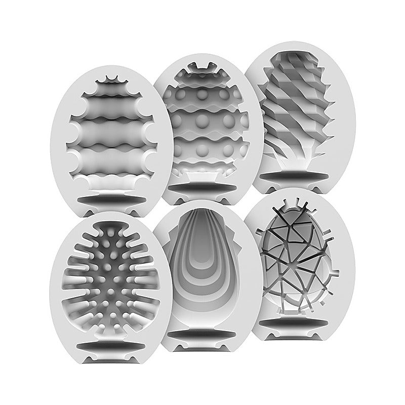 6 Piece Mens Masturbator Eggs Set by Satisfyer - Love Eggs and Kegel Exercisers