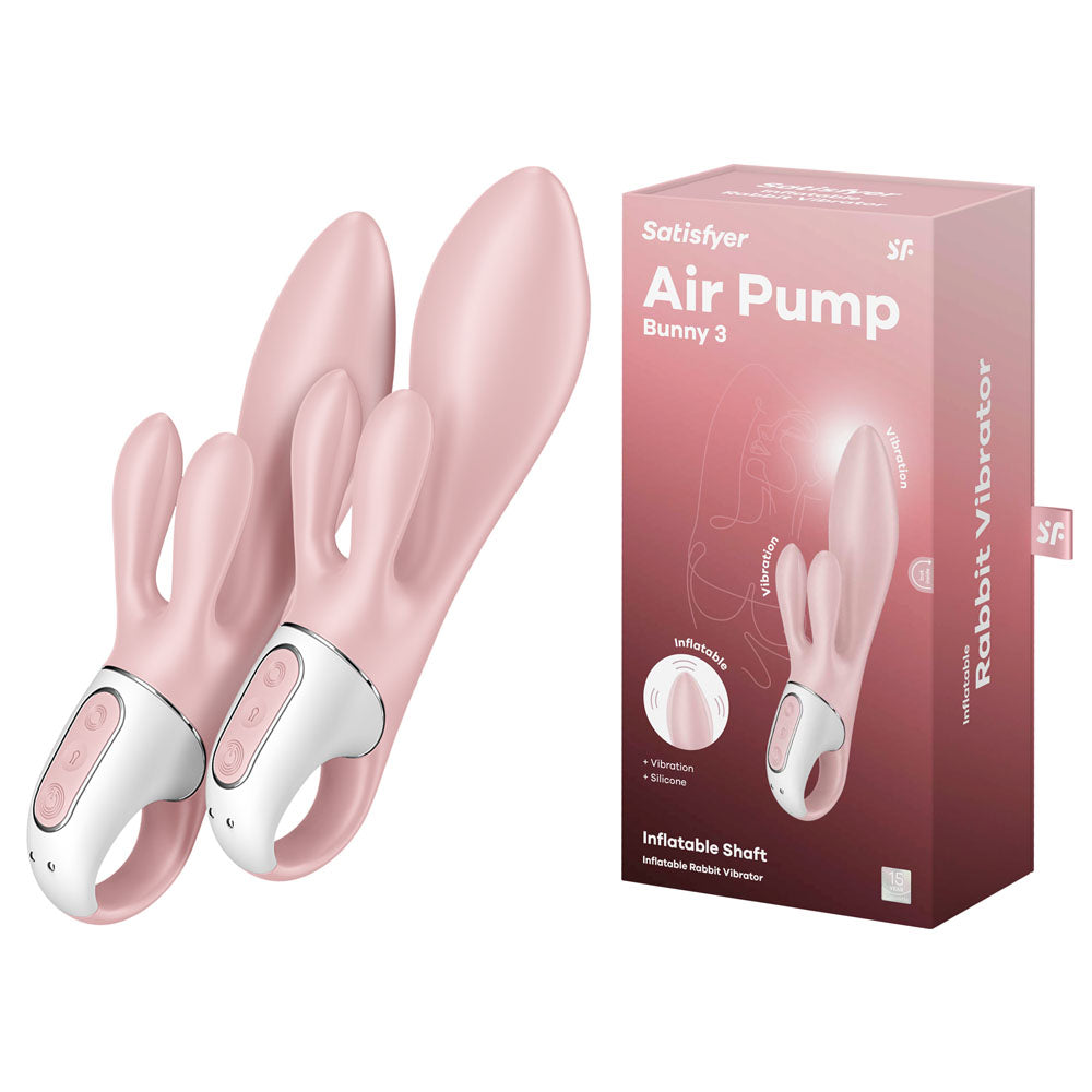 Satisfyer Air Pump Bunny 3 Inflatable Rabbit Vibrator Pink Rabbit Vibrators