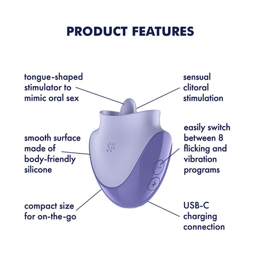 Satisfyer Tongue Dancer Rechargeable Flicking Stimulator - Clit Ticklers and Pulsators