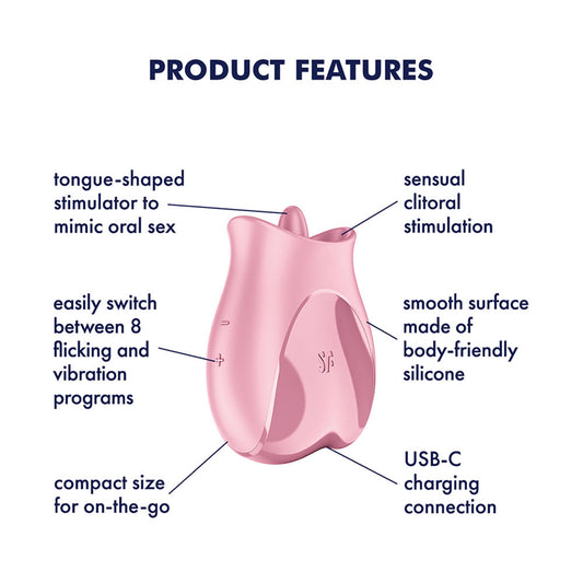 Satisfyer Tongue Lover Rechargeable Clitoral Vibrator - Clit Ticklers and Pulsators