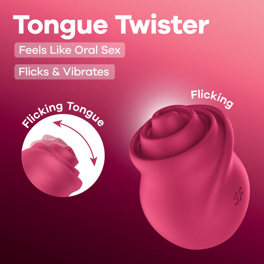 Satisfyer Tongue Twister USB Rechargeable Clit Stimulator - Clit Ticklers and Pulsators