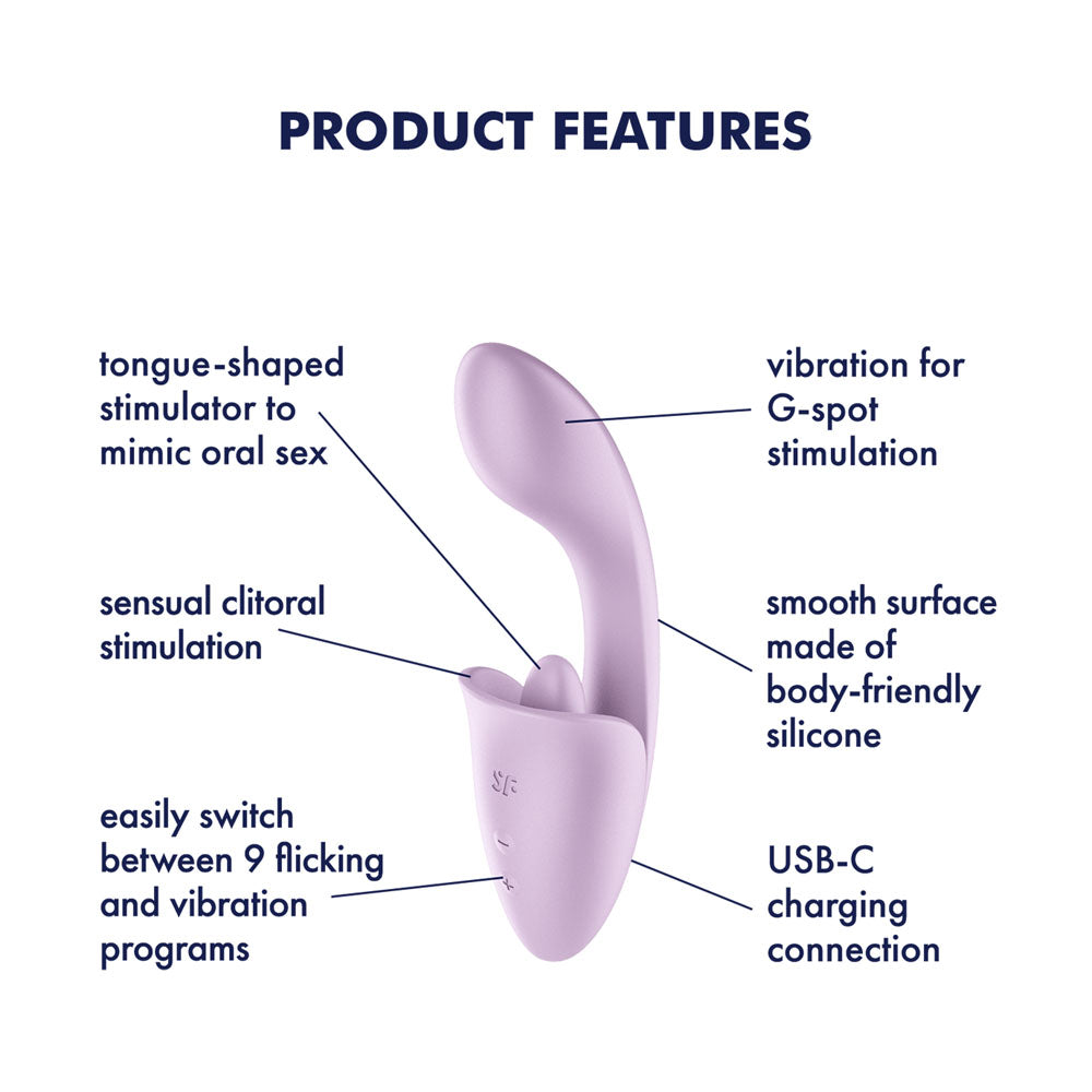 Satisfyer Tongue Expert Vibrator with Clitoral Stimulator Clit Ticklers and Pulsators