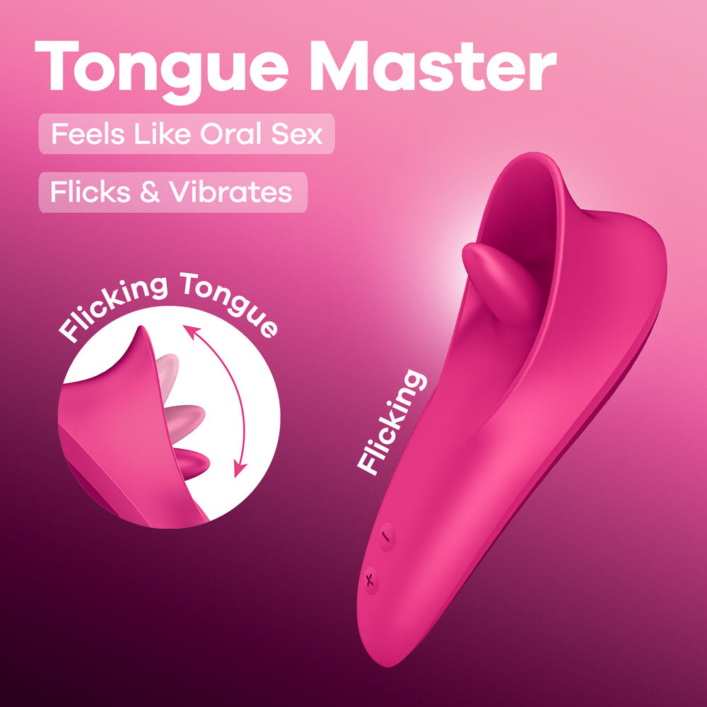 Satisfyer Tongue Master Flicking Clitoral Stimulator Pink Clit Ticklers and Pulsators