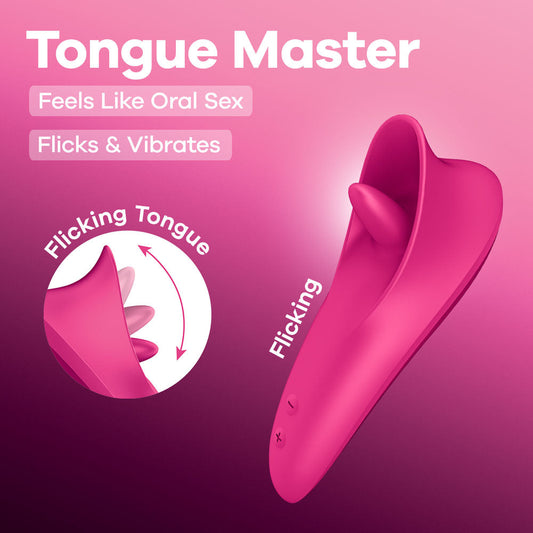 Satisfyer Tongue Master Flicking Clitoral Stimulator Pink Clit Ticklers and Pulsators