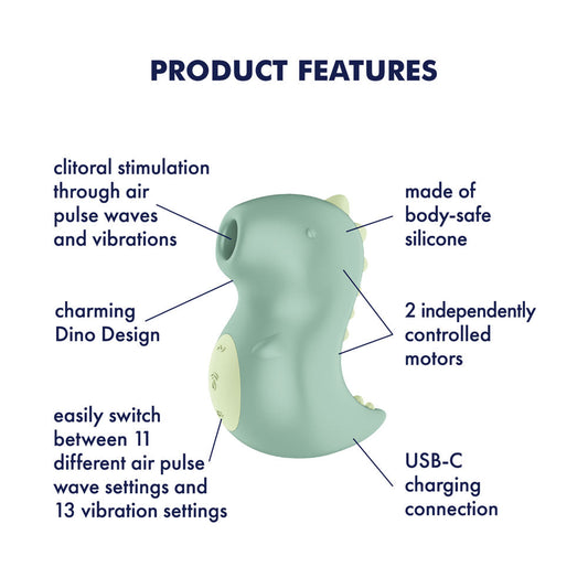 Satisfyer Din-OOOH Rechargeable Air Pulse Clit Stimulator - Clit Ticklers and Pulsators