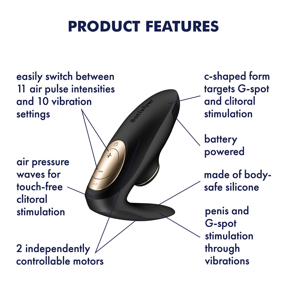 Satisfyer Pro 4 Battery Series U-Shaped Couples Vibrator - Clit Ticklers and Pulsators