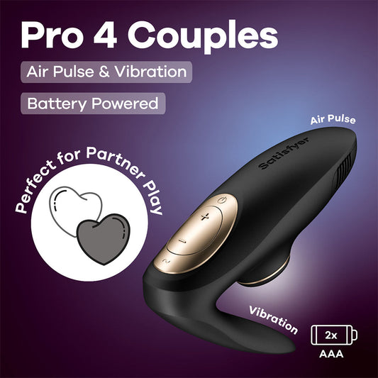 Satisfyer Pro 4 Battery Series U-Shaped Couples Vibrator - Clit Ticklers and Pulsators