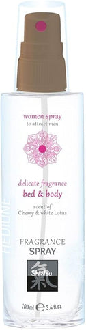 Hot Production SHIATSU Cherry and White Lotus Scented Bed and Body Spray 100ml - Bath and Intimate Fragrances