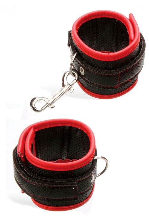 Adam & Eve SCARLET COUTURE BONDAGE CUFFS - Black/Red Default Title Cuffs And Restraints