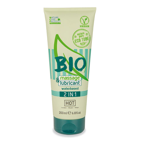 Hot Production HOT BIO 2 In 1 Water Based Massage Oil & Lubricant 200ml - Water Based Lubes
