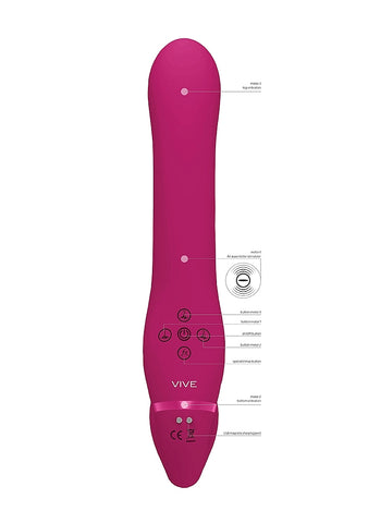 Vive Ai Dual Vibrating & Air Wave Tickler Strapless Strap On - Strap On Sextoys