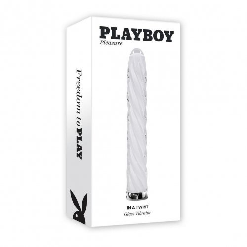 Playboy Pleasure IN A TWIST USB Rechargeable Glass Bullet Vibrator Bullet Vibrators