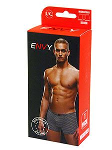 Envy Mens Microfiber Boxer L/XL Black/White - Mens Briefs And Boxers
