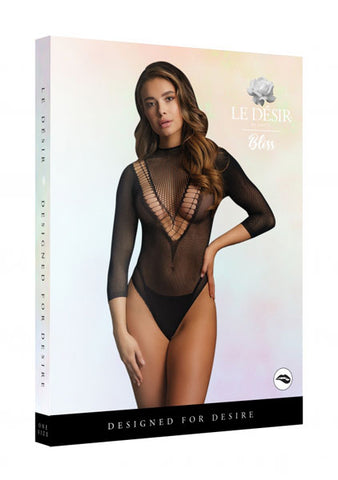 Le Desir Short Sleeve Womens Teddy Black OS - Teddies and Bodysuits
