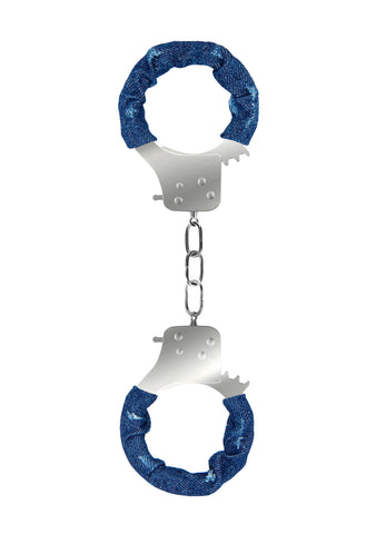 Shots Toys Roughend Denim Style Metal Handcuffs - Cuffs And Restraints