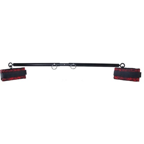 Secret Kisses Rosegasm BDSM Play Spreader Bar Set Black - Cuffs And Restraints